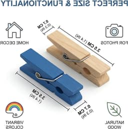 40 stuks kleine houten knijpers met draad voor het ophangen van foto's, tickets en bruiloftdecoraties in stijl — thumbnail 4