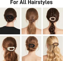 4 stuks platte haarspelden voor dames, sterke grip, dameshaarspelden voor dames, matte grote haarclip voor dun en dik haar, gebogen ontwerp voor liggen en rijden (neutraal) — thumbnail 5