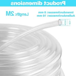 Flexibele Siliconen Slang 2m, 8mm ID x 10mm OD, Transparante Voedselveilige Slangen voor Water, Lucht en Olie, Ideaal voor Overdracht en Transport — thumbnail 5