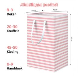 Opvouwbare Wasmand 75L – Wasmanden – Opbergmand – Wasbox - Smalle Staande Wasmand - Lange Handgrepen Waterbestendig Opbergmand — thumbnail 5