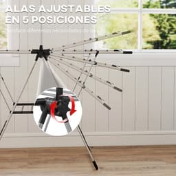 MakkelijkMooi Staand Droogrek met 5 Hoogtes - Wasrek - Opvouwbaar - Verstelbare Vleugels - 25 kg Draagvermogen - 4 Schoenhouders — thumbnail 3