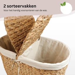 Rieten Wasmand met Deksel - 54x30x56 CM — thumbnail 3