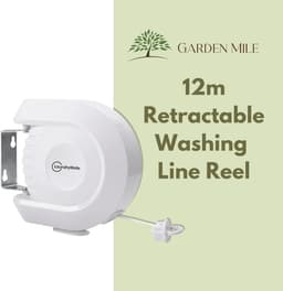 Intrekbare Waslijn - Waslijn Reel - Kleding Drogen - Ruimtebesparend Wandmodel - 12M Droogruimte - Wit — thumbnail 4