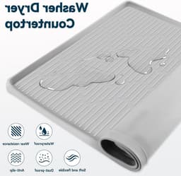 Wasmachine Mat - Droger Beschermer - Apparaten Beschermen - Waterdicht Siliconen - 68 x 68 cm - Grijs — thumbnail 2