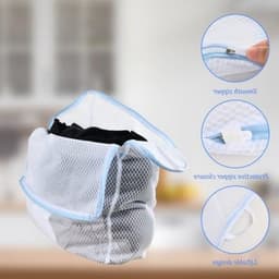Set van 4 Draagbare Herbruikbare Waszakken, Machinewasbaar, Perfect voor Reizen, Ondergoed, Handdoeken en Sjaals, Twee Maten, Blauw — thumbnail 3