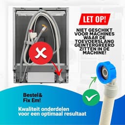 Fixem Toevoerslang 4 Meter met Aquastop Waterslot Aanvoerslang Geschikt voor Wasmachine Vaatwasser en Apparaten en alle Merken met 3/4 Schroefwartelaansluiting Koud Water tot 25 Graden — thumbnail 2