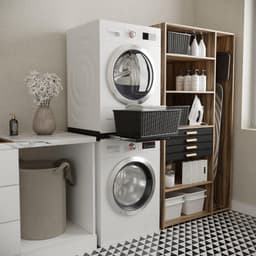 MIRA® Tussenstuk Wasmachine Droger - Stapelkit - Tussenstuk Wasmachine en Droger - Tussenstuk Wasmachine Droger Zwart - Tussenstuk Wasmachine Droger Aeg - Zwart - 54cm x 60cm x 8cm — thumbnail 4
