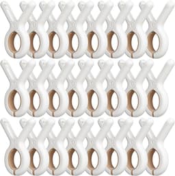 Set van 24 plastic wasknijpers met sterke roestwerende veren, robuuste strandhanddoekclips, wasknijpers om je handdoek, kleding, dekens te drogen op waslijn en hangend rek — thumbnail 1