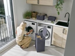 Curver Kaya Wasmand met deksel - 60L - 2 stuks - 38x29x58,5 cm - Antraciet — thumbnail 5