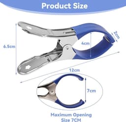 10 stuks grote roestvrijstalen wasknijpers - grote clips van 12 cm - strandlakenklemmen - stevige handdoekklemmen - winddicht en krasvast - stevige klemming - blauw — thumbnail 3
