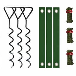 Meedeer Grondankers-Grondpennen 3 Stuks (40cm)-Spiraalharing -Ankerset-Met 3 Spanbanden-Voor Trampoline,Boomstronk, tent,Hondenlijn — thumbnail 1