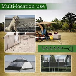 Meedeer Grondankers-Grondpennen 3 Stuks (40cm)-Spiraalharing -Ankerset-Met 3 Spanbanden-Voor Trampoline,Boomstronk, tent,Hondenlijn — thumbnail 5