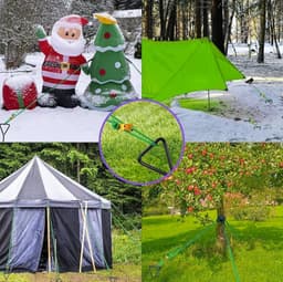 Meedeer Grondankers-Grondpennen 3 Stuks (40cm)-Spiraalharing -Ankerset-Met 3 Spanbanden-Voor Trampoline,Boomstronk, tent,Hondenlijn — thumbnail 4