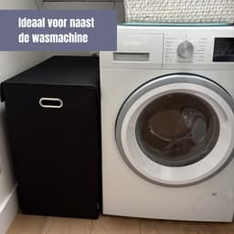 SolVva Wasmand 3 vakken - 160L – Wassorteerder met 3 vakken - Inclusief 3 Waszakken + Schoenenwaszak – Was Sorteren – Zwart — thumbnail 3