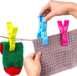Wasknijpers - 24 Stuks - Grote Knijpers - Kunststof - Strandlaken Knijpers - Badlaken Clips - Heavy Duty Handdoekklemmen - Handdoekklemmen Voor Strandligstoelen - Winddicht - Voor Strandlaken, Beddengoed En Dikke Kleding - 11.5*8.1cm - Kleurrijk — thumbnail 5