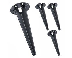 Grondanker voor tuinlamp - set van 4 - 30 cm - antraciet