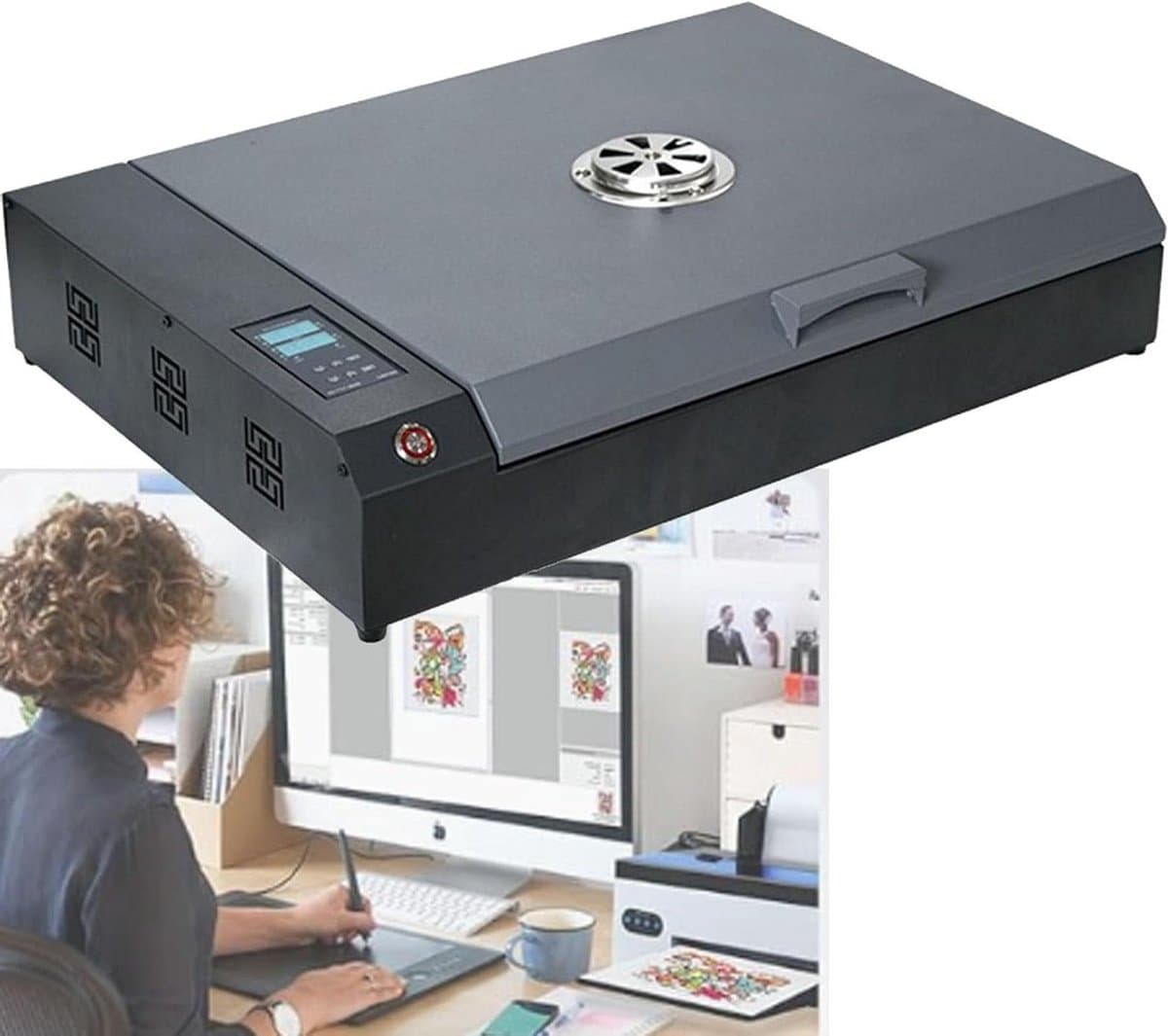 DTF Printer Droogoven - Textielprinter Oven - Textiel Bedrukken - Dubbele Verwarmingsplaat - 40 x 32 cm - Zwart — afbeelding 1