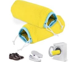 Set van 2 Schoenwaszakken met Trekkoordsluiting en 360° Reinigingsfleece, Herbruikbaar voor Alle Schoenmaat en Type