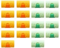 18 Stuks - Stevige Dekbedklemmen - Dekbedovertrekclips - 1,8×1,8×3,5 cm - Dekbedknijpers - Dekbed Clips - ABS - Voorkomt verschuiven dekbedovertrek - Geel, groen