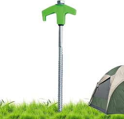 Grondanker Schroefharingen - Tentharingen Robuust - Tent Opbouwen - Licht in Donker - 20 cm - Groen — thumbnail 1