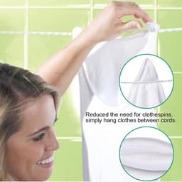Waslijn voor op reis - Reiswaslijn droogtouw - Kleding drogen buiten - Met zuignappen en haken - 28 meter uitrekbaar — thumbnail 3