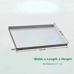 Lekbak Roestvrij Staal - Opvangbak Wasmachine - Voorkomt Waterschade - Gelaste Hoeken - 60x120x4cm - Zilver — thumbnail 2