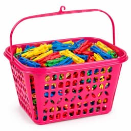 Plasticforte Knijpermandje - 2x - fel roze - 20 x 25 cm - kunststof - wasknijpertasje / knijperzakje — thumbnail 2