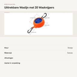 Dailygoods- Waslijn Uittrekbaar 10 m - Waslijn met 10 Gespen - Winddichte Wasknijpers - Camping/Outdoor - Draagbaar - Robuust Materiaal - Reiswaaslijn — thumbnail 4