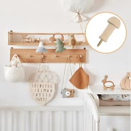 Dailygoods- Houten Shaker Peg - 10 Stuks - Duurzaam - Herbruikbaar - Voor Kleding/Hoezen - Ideaal voor Thuis/Office - Wandhaak — thumbnail 3