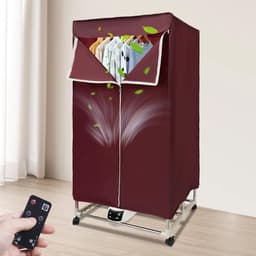 Wasdroger - Condensdroger - Kleding Drogen - Opvouwbaar Design - 70 x 50 x 150 cm - Wijnrood — thumbnail 3