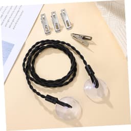 Kledinglijn Set - Reis Waslijn - Kleding Drogen - Inclusief Clips - 4 Stuks - Zwart Zilver — thumbnail 3