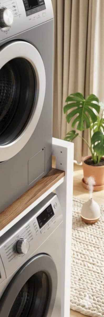 Wasmachine Opbergrek 75x65x105 cm – SmartStack Pro Overbouw Rek 3-Laags Verstelbaar, Draagkracht 350 kg, Badkamer & Wasruimte Organizer, Wit – Urbanhome — afbeelding 1