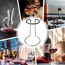 Decanterdroogrek — 20 cm glazen decanterdroger — Gebalanceerde houder — Rubbergecoat, krasbestendig displayrek — Droogrek voor aan de lucht — thumbnail 3