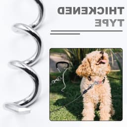 Robuuste Grondankers voor Honden met 3m Terugroeplijn, Roestvrij Staal Set voor Grote Honden en Trampolines — thumbnail 3
