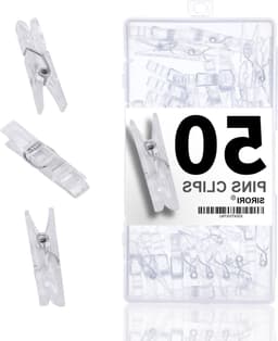 Mini wasknijpers - Kleine knijpers - Decoratie en knutselen - Duurzame kunststof - 50 stuks - Helder — thumbnail 1