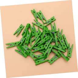 Houten Clips - Mini Knijpers - Foto Decoratie - Duurzaam Houtmateriaal - 300 Stuks - Groen — thumbnail 3