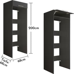 Wasmachinekast - Drogerkast Overbouw - Ruimte Besparen - Efficiënte Opslag - 675 x 200 cm - Antraciet — thumbnail 3