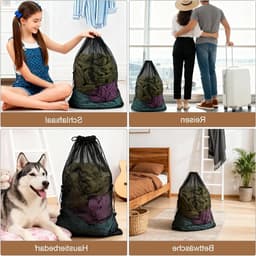 2 x XXL Wasnet, 70 x 90 cm, Fijnmazige Waszak met Trekkoord voor Wasmachine, Ideaal voor Kleding, Dekbedhoezen en Reizen, Inclusief Haakjes — thumbnail 5