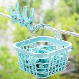 Wasknijpers met mand - Kledingclips Wasgoedklemmen - Kleding Drogen - Winddicht Ontwerp - 30 stuks - Blauw — thumbnail 5