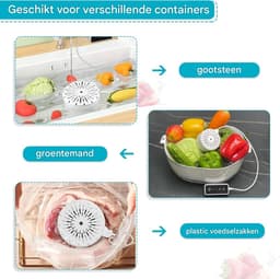 carmdering - 2-in-1 Fruit En Vegetable Wasmachine - Draagbare Groente Reiniger - Ultrasoon Apparaat - OH-ion Zuiveringstechnologie - Verwijdert 99% Residuen - ABS Materiaal - IPX7 Waterdicht - 1 Stuk — thumbnail 4