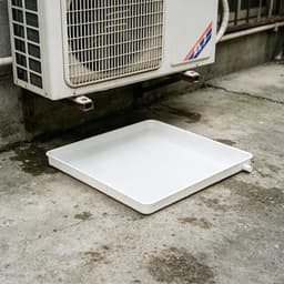 Condensopvangbak Airco - Lekbak Unit - Wateropvang Buiten - Zijdelingse Afvoer - 40x40 cm - Wit — thumbnail 2