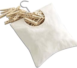 Praktische Opbergzak voor Wasknijpers - Set van 2, Hangende Organizer voor Kleding, Minimalistisch Design, Beige, 32x27cm en 27x32cm — thumbnail 2