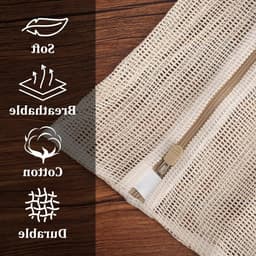 Premium Katoenen Wasnet Set van 4 Stuks, 100% Katoenen Waszak met Rits voor Ondergoed, Bh's en Delicate Producten tijdens het Wassen in de Wasmachine — thumbnail 4