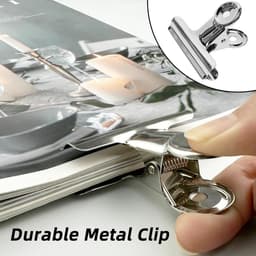 10 stuks Vershoudclips - voor afsluiten voedselzakken - 38MM Zilveren Metalen Clip Mappen - Kantoor Clips - Ronde Clips van Roestvrij Staal - Mappen - Vaste Paperclips - Voor Etiketten, Afbeeldingen, Documenten en Foto's — thumbnail 3