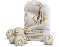 6x Drogerballen XL van Wol - Wasverzachter - voor Wasmachine en Wasdrogers - Dryer balls - Wasbol 100% wol