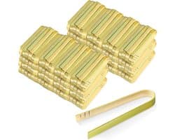 120 Mini Kleine Bamboe Wegwerp Tang - Bambu Houten Buffet Huishoudelijke Bestek 4 Inch (Pack)