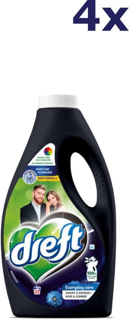 Dreft Vloeibaar Wasmiddel Zwart & Donker - 4 x 1.6 l (128 wasbeurten) — thumbnail 5