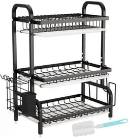 Betaalbare Goederen® Droogrek keuken - 3 verdiepingen - droogrek hangend - afdruipplank - droogrek - afdruiprek - afwasrek — thumbnail 1