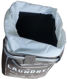 Wasmand - Wasmanden - Elegante Aluminium Opbergemmer met Ringhandvat - Wasmand inklapbaar - Opvouwbare Wasmanden - 35cm x 30cm x 50cm - IJzeren Pijpenrek — thumbnail 1