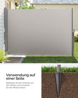 Furnstar GSA001 Grondanker voor Staande Palen van Zijluifels – Grijs – 46 cm Hoog Furnstar Grondankerset – Voor Aluminium Zijmarkiezen – Incl. Schroeven en Houder — thumbnail 4